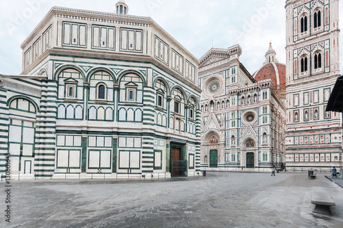 Piazza San Giovanni in Florence in morning