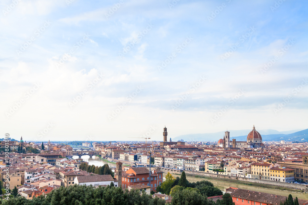 blue sky over Florence city