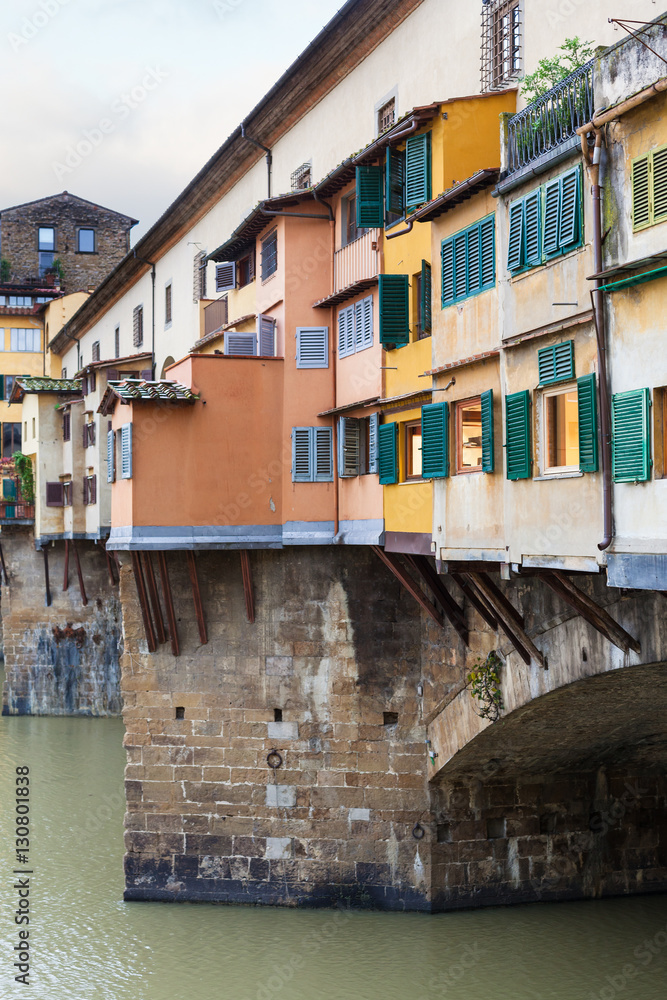houses and Vasari corridor on ponte vecchio