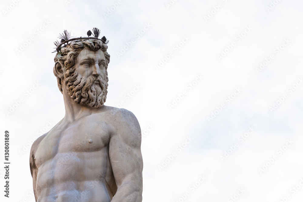 Neptune sculpture of fountain of neptune close up Neptune sculpture of fountain of neptune close up