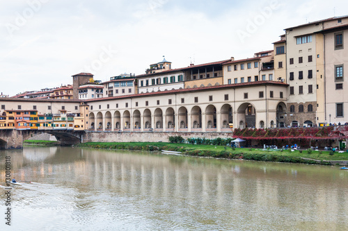 vasari corridor and ponte vecchio from Arno river © vvoe