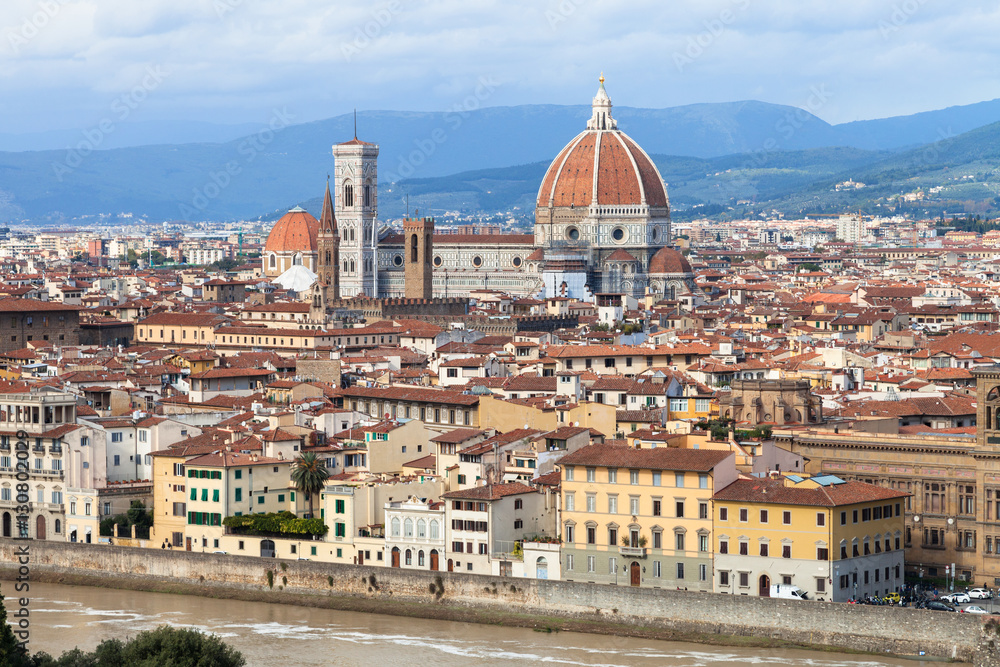 skyline of Florence city with Cathedral