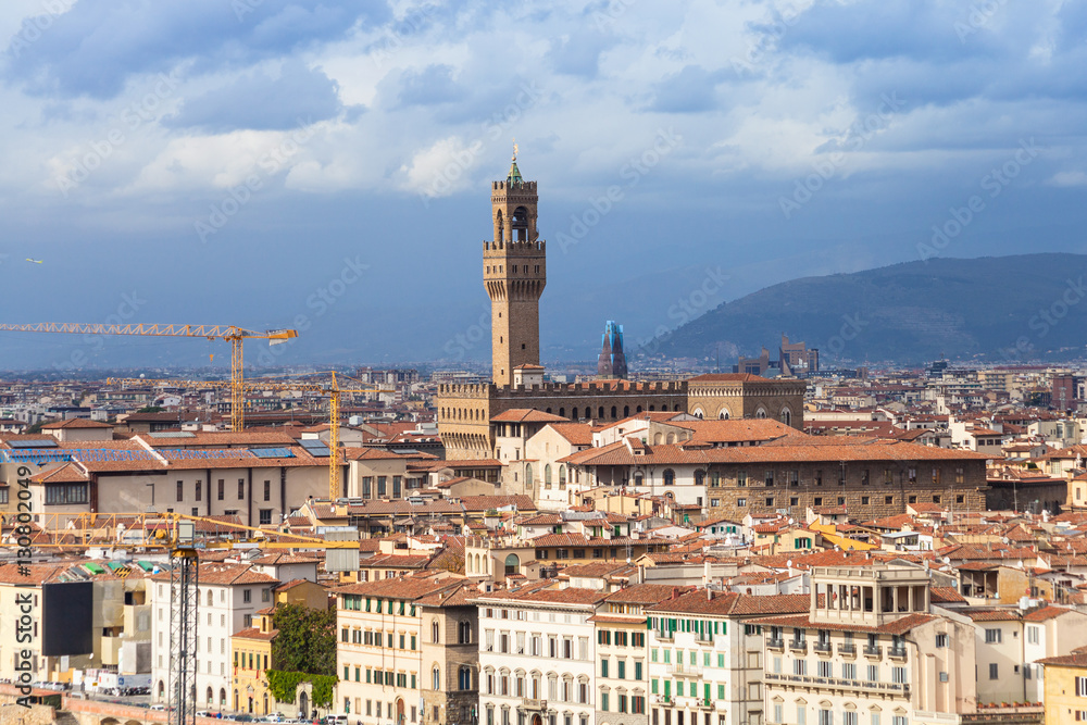 cityscape of Florence city with Palazzo Vecchio
