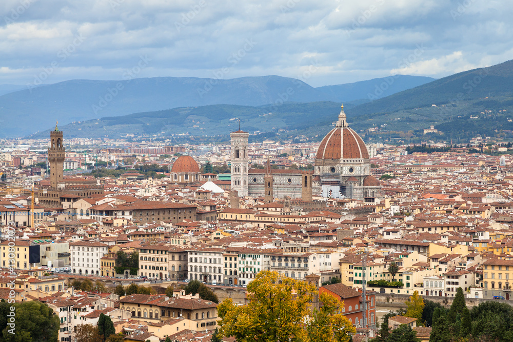cityscape of center of Florence town in autumn
