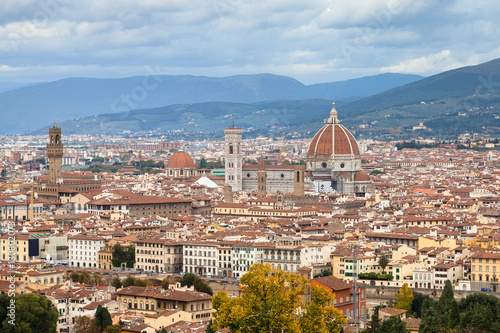 cityscape of center of Florence town in autumn
