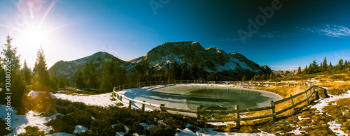 Iced lake in the alps