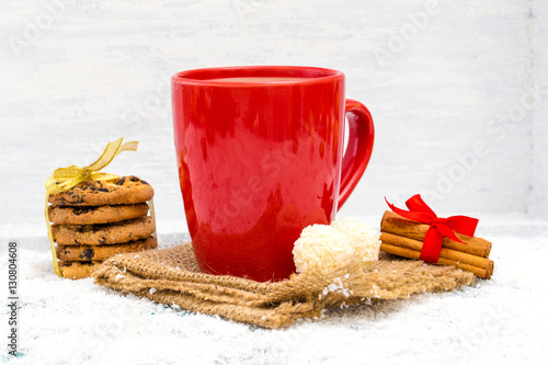 Christmas Decoration Over Wooden Background