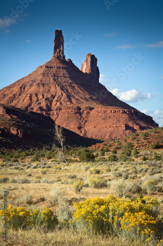 Castle Rock and Priest & Nuns Mesa at La Sal Mountain Loop near