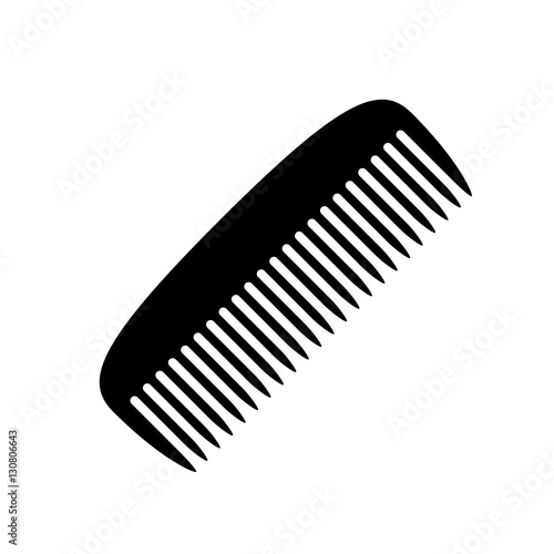 Comb icon. Black icon isolated on white background. Comb silhouette. Simple icon. Web site page and mobile app design vector element.