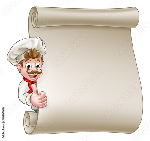 Cartoon Chef Menu Scroll
