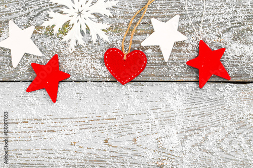 Christmas Decoration Over Wooden Background
