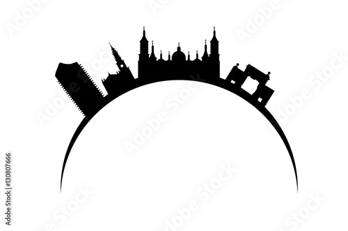 Skyline of zaragoza city in spain