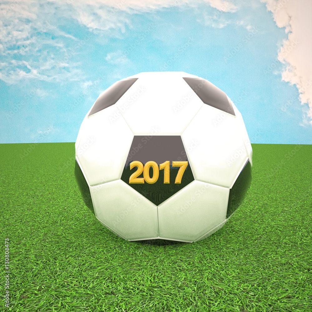 Obraz premium Soccer ball with 2017 year
