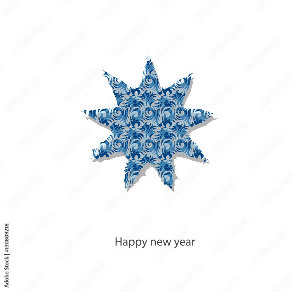 Blue snowflake on white background. Greetings 2017. With the new year. Poster happy new year. Merry Christmas. Blue snowflake on white background. Greetings 2017. With the new year. Poster happy new year. Merry Christmas.