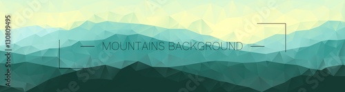 Polygonal mountains background. Geometric abstract landscape. Horizontal vector illustration.