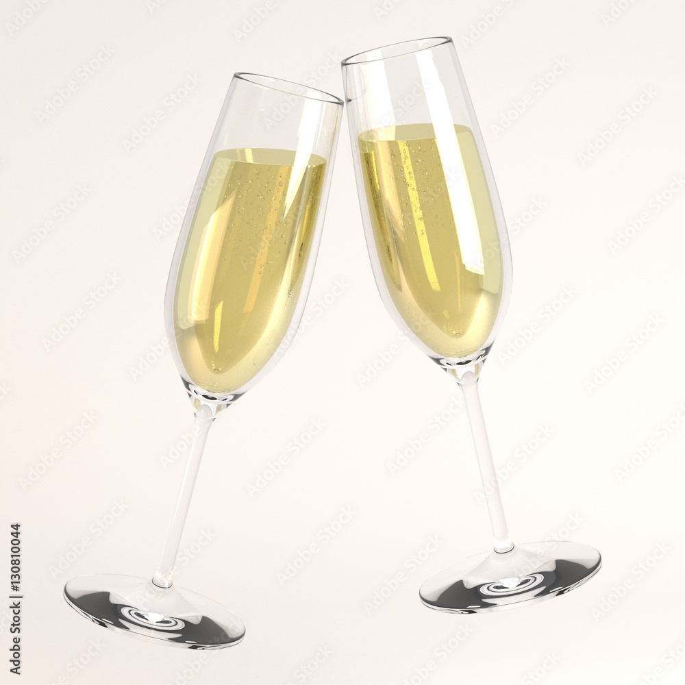 3d render of raising glass of champagne 3d render of raising glass of champagne