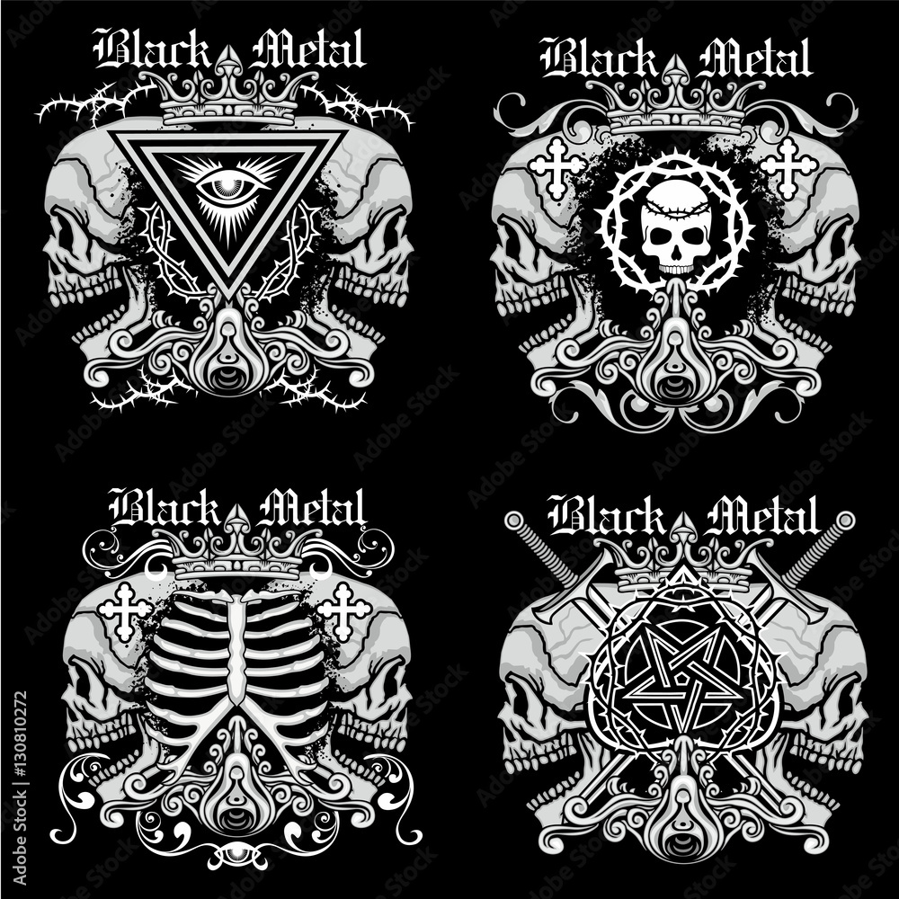 grunge skull coat of arms grunge skull coat of arms