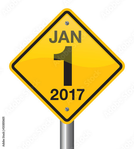 Happy New Year 2017 road sign