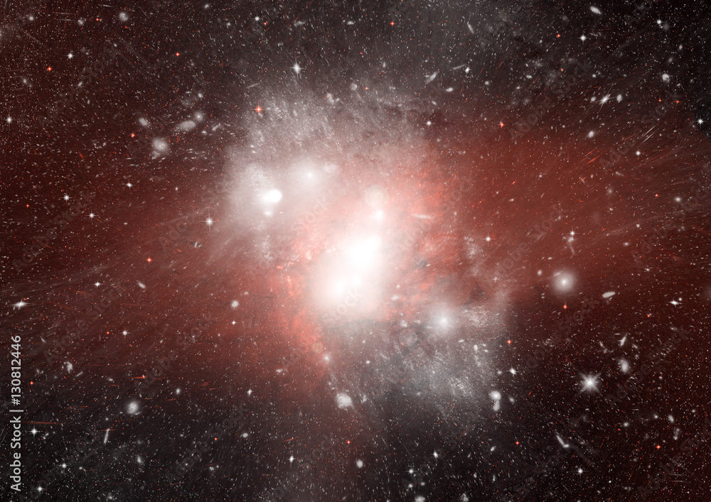 Stars, dust and gas nebula in a far galaxy Stars, dust and gas nebula in a far galaxy