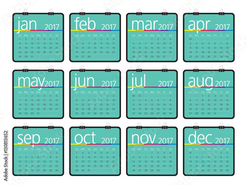 Year 2017 Calendar vector design