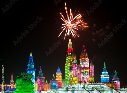 Christmas ice city in Harbin, China