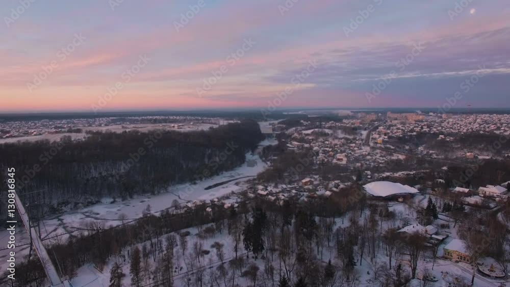 Aerial view of town shot from a drone Aerial view of town shot from a drone