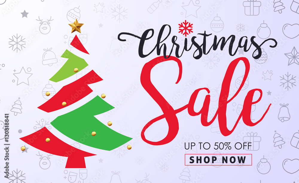 Merry christmas sale background with icon set pattern. Vector illustration.Wallpaper.flyers, invitation, posters, brochure, banners, calendar Merry christmas sale background with icon set pattern. Vector illustration.Wallpaper.flyers, invitation, posters, brochure, banners, calendar