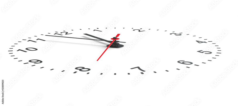 Clock face perspective view. Isolated