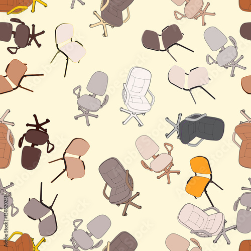 Seamless background with office furniture