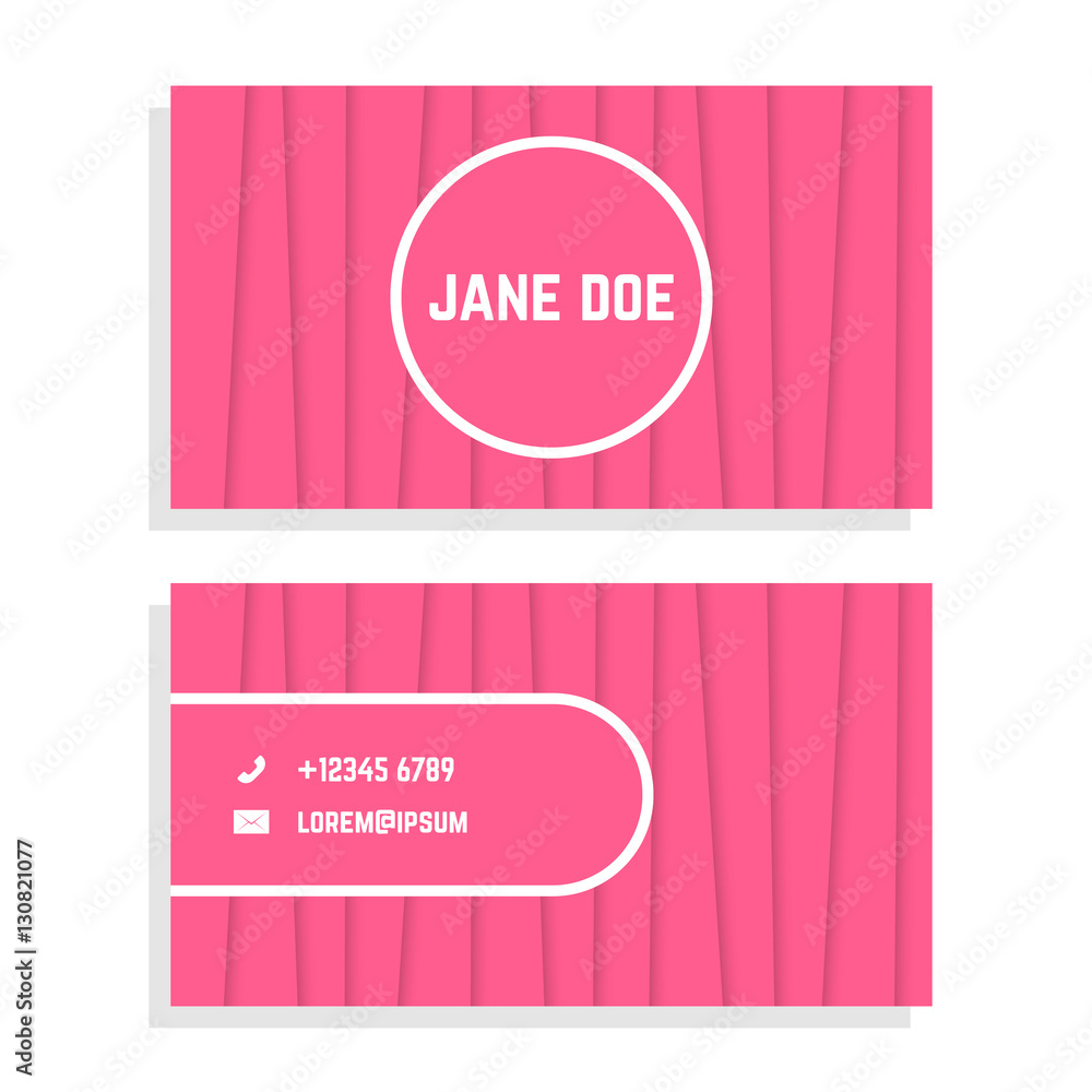 female business card with pink stripes female business card with pink stripes