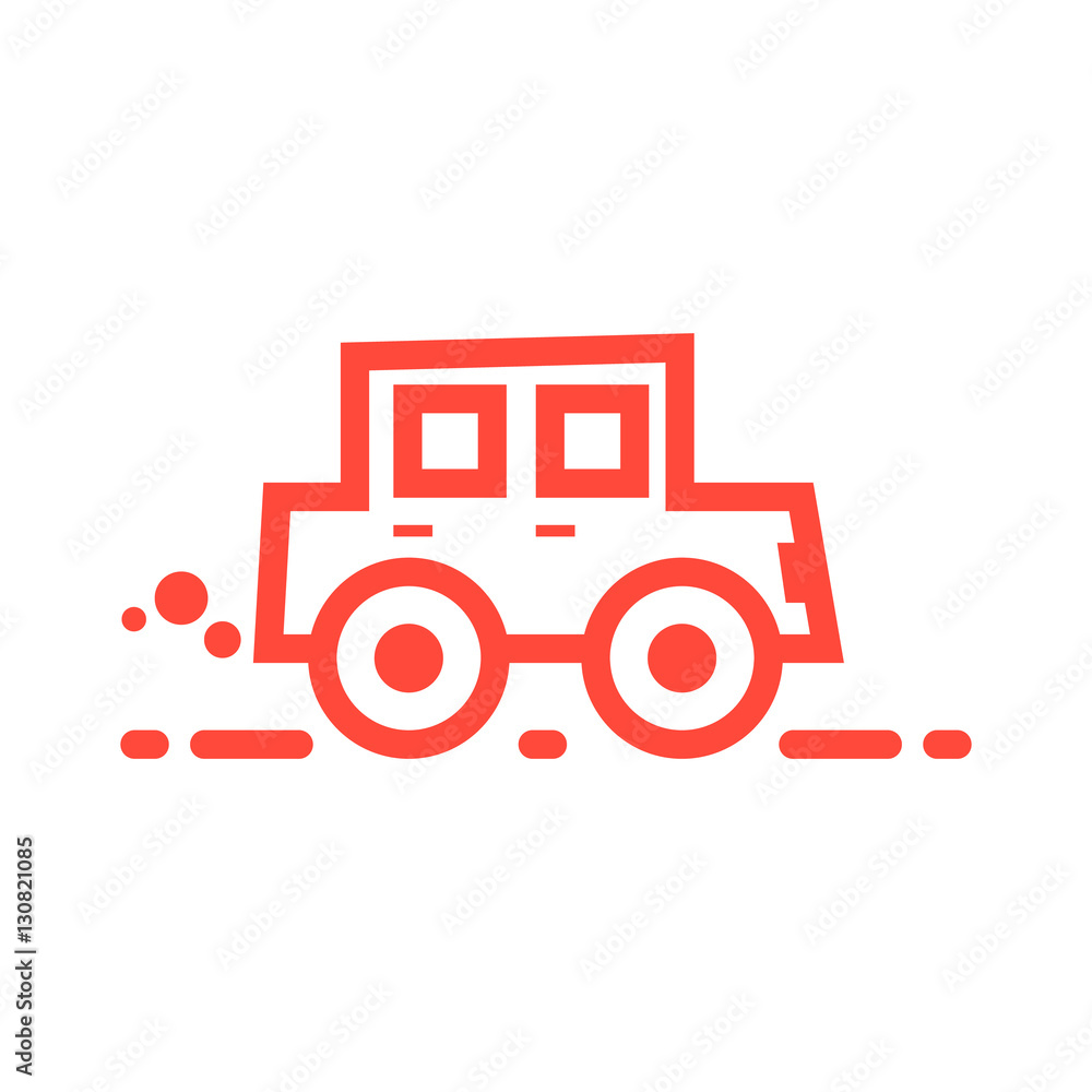Naklejka premium red linear car icon
