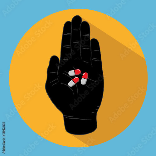 Pills on the hand 