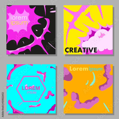 Wallpaper Mural Colorful abstract vector backgrounds set. Design industry for posters, placards,banners, flyers, covers templates. Hand drawn vector illustration. Torontodigital.ca