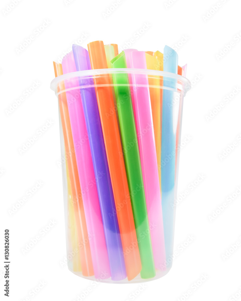 Plastic drinking straw / Plastic drinking straw on white background. Plastic drinking straw / Plastic drinking straw on white background.