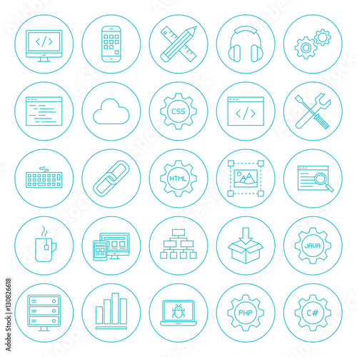 Line Circle Programming Icons