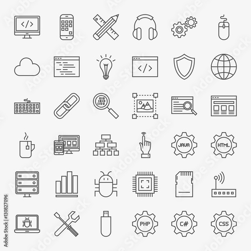 Programming Line Icons Set