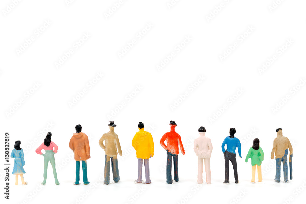 Group of miniature businessman on white background Group of miniature businessman on white background