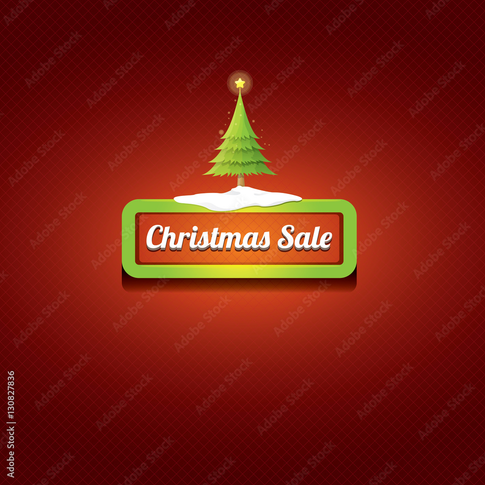 Christmas vector green button with christmas tree Christmas vector green button with christmas tree