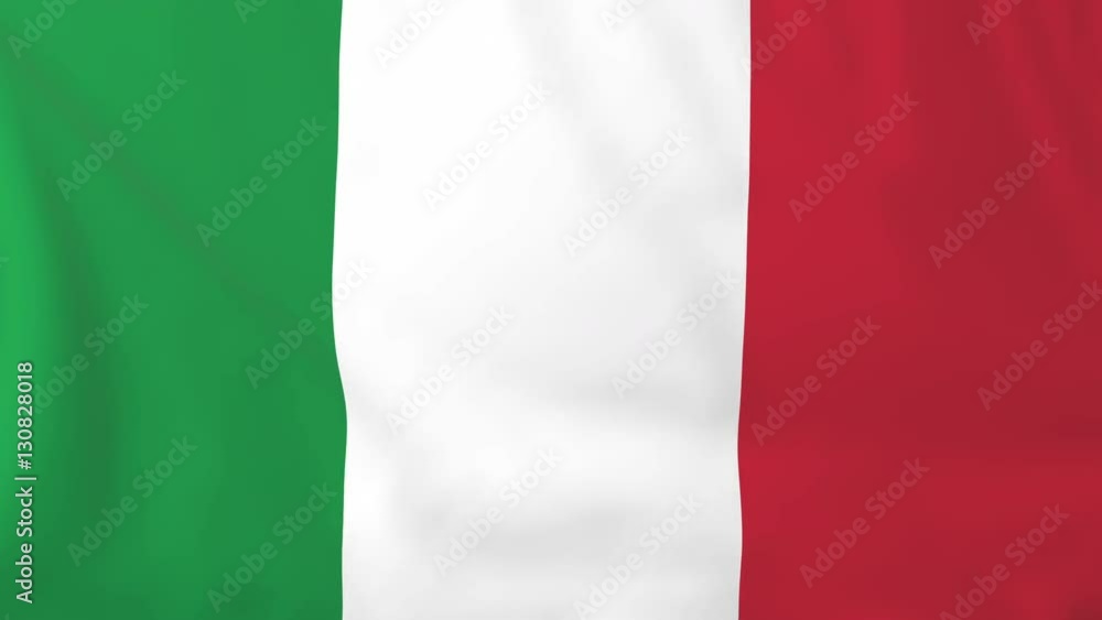 Flag of Italy. Rendered using official design and colors. Seamless loop. Flag of Italy. Rendered using official design and colors. Seamless loop.