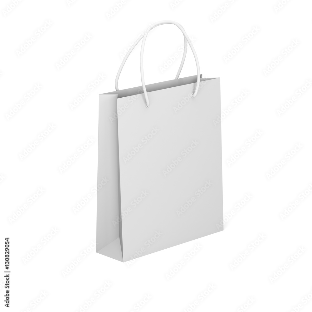 Paper package isolated on a white background, Empty shopping bag. Mock up Paper package isolated on a white background, Empty shopping bag. Mock up