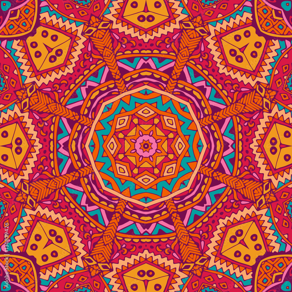 Abstract  ethnic sun seamless pattern ornamental 