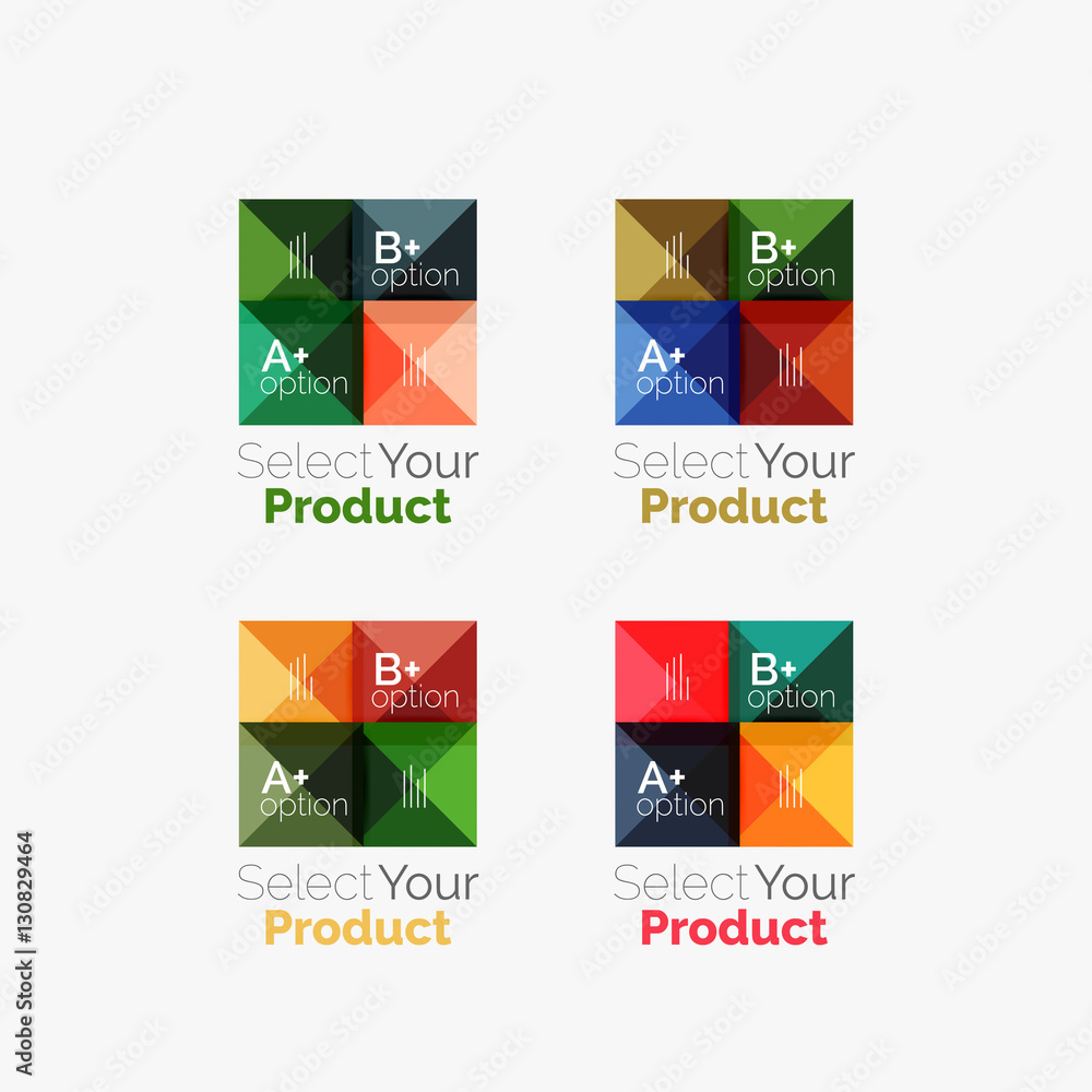 Set of square abstract background templates or infographics Set of square abstract background templates or infographics