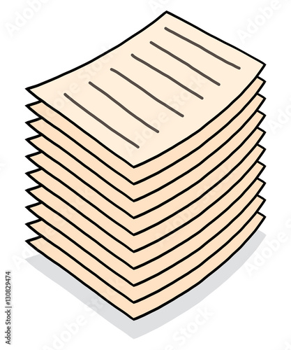 stack of paper / cartoon vector and illustration, hand drawn style, isolated on white background.