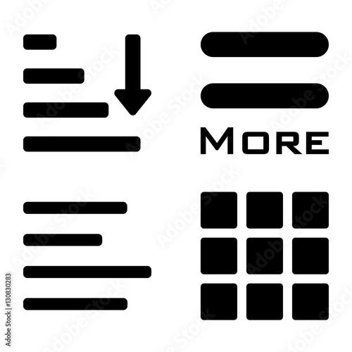 Hamburger menu icons set. Vector color symbols collection on white background.