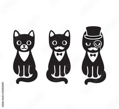 Tuxedo cats set