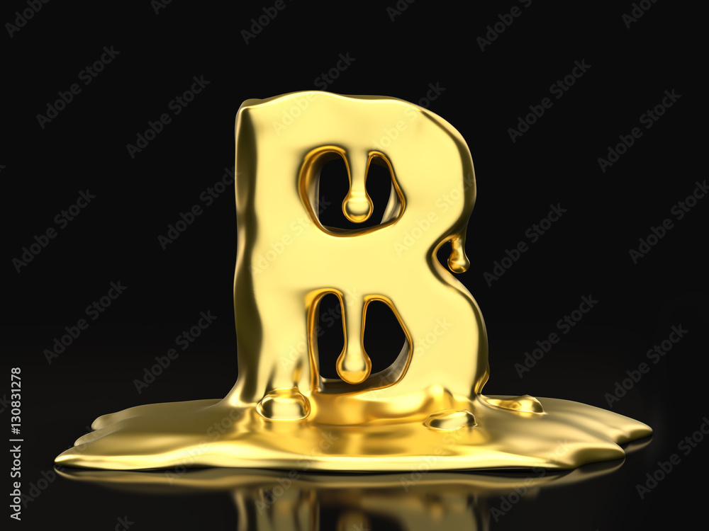 Liquid Gold Letter B Stock Illustration | Adobe Stock