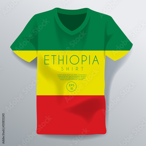 Ethiopia Shirt : National Shirt Template : Vector Illustration