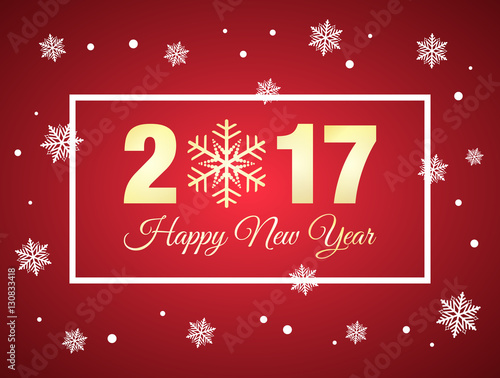 vector illustration with golden 2017 Happy New Year background