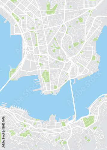 Fotografie, Obraz Hong Kong colored vector map