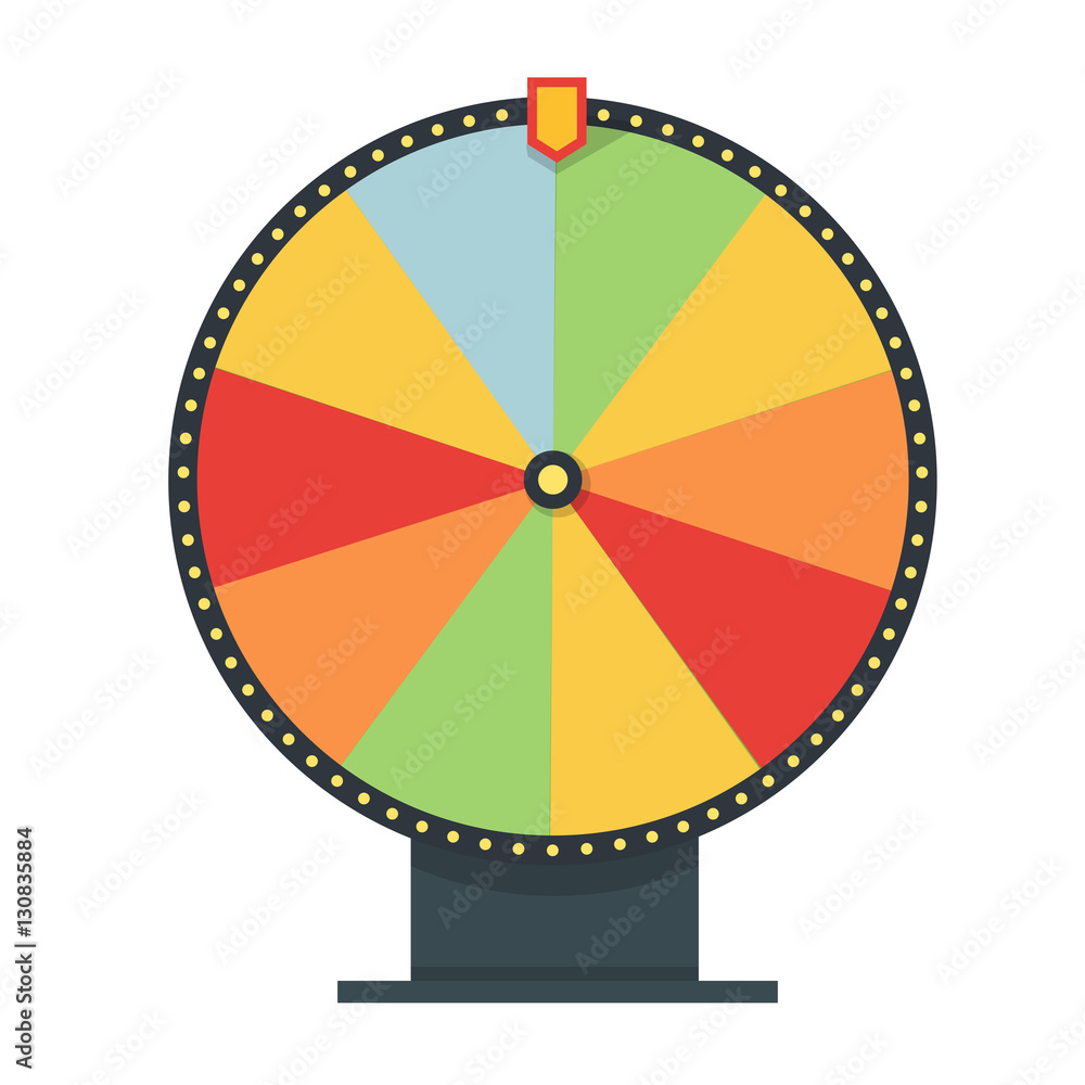 Fortune wheel in flat style. Blank template. Game money, winner play luck. Vector illustration Fortune wheel in flat style. Blank template. Game money, winner play luck. Vector illustration